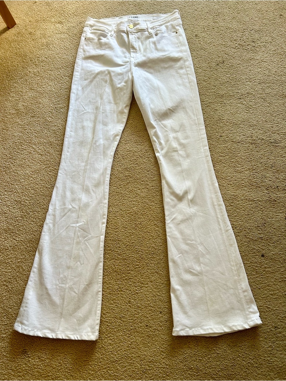 Frame Denim White Flare Jeans